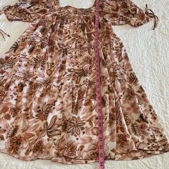 En Saison Amira Babydoll Dress Floral Print Button Down Tiered Size XS Cottage - Picture 3 of 8